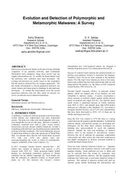 Evolution and Detection of Polymorphic and Metamorphic Malwares: A
  Survey