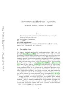 Barycentres and Hurricane Trajectories