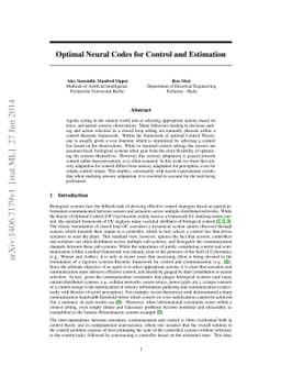 Optimal Population Codes for Control and Estimation