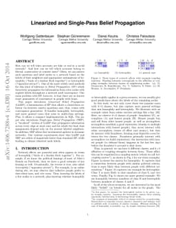 Linearized and Single-Pass Belief Propagation