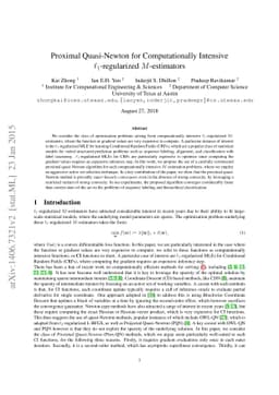 Proximal Quasi-Newton for Computationally Intensive L1-regularized
  M-estimators