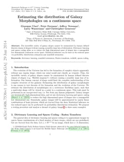 Estimating the distribution of Galaxy Morphologies on a continuous space