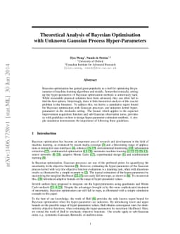 Theoretical Analysis of Bayesian Optimisation with Unknown Gaussian
  Process Hyper-Parameters