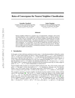 Rates of Convergence for Nearest Neighbor Classification