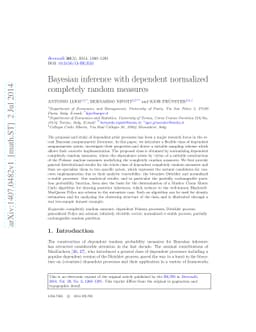 Bayesian inference with dependent normalized completely random measures