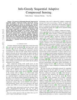 Info-Greedy sequential adaptive compressed sensing