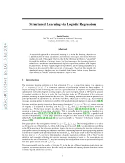 Structured Learning via Logistic Regression