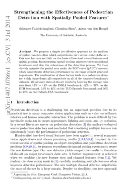 Strengthening the Effectiveness of Pedestrian Detection with Spatially
  Pooled Features