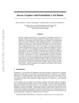 Inverse Graphics with Probabilistic CAD Models