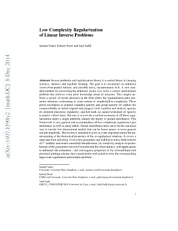 Low Complexity Regularization of Linear Inverse Problems