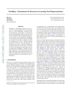 WordRep: A Benchmark for Research on Learning Word Representations