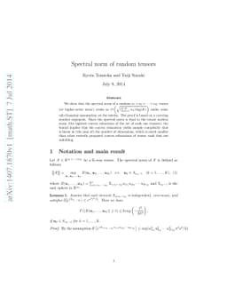 Spectral norm of random tensors