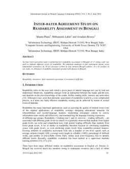 Inter-Rater Agreement Study on Readability Assessment in Bengali