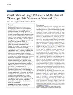 Visualization of Large Volumetric Multi-Channel Microscopy Data Streams
  on Standard PCs