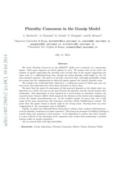 Plurality Consensus in the Gossip Model