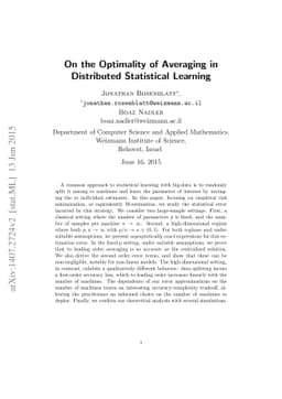 On the Optimality of Averaging in Distributed Statistical Learning