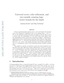 Universal covers, color refinement, and two-variable counting logic:
  Lower bounds for the depth