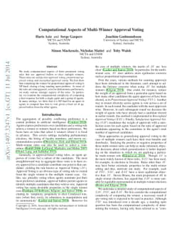 Computational Aspects of Multi-Winner Approval Voting
