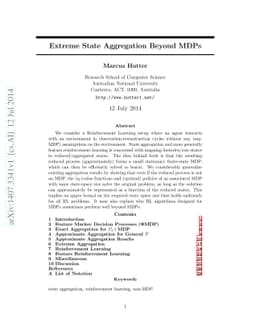 Extreme State Aggregation Beyond MDPs