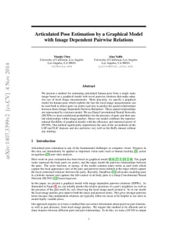 Articulated Pose Estimation by a Graphical Model with Image Dependent
  Pairwise Relations