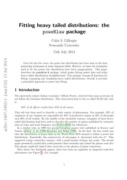 Fitting heavy tailed distributions: the poweRlaw package