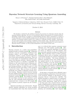 Bayesian Network Structure Learning Using Quantum Annealing