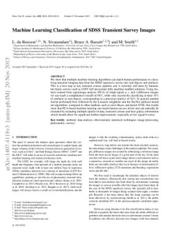 Machine Learning Classification of SDSS Transient Survey Images