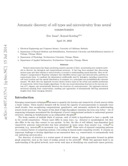 Automatic discovery of cell types and microcircuitry from neural
  connectomics
