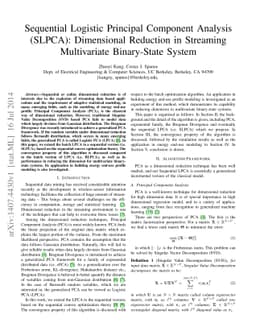 Sequential Logistic Principal Component Analysis (SLPCA): Dimensional
  Reduction in Streaming Multivariate Binary-State System