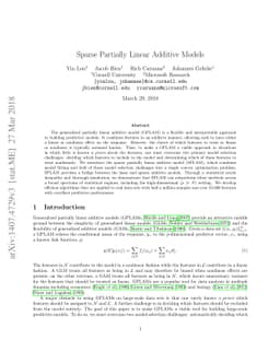Sparse Partially Linear Additive Models