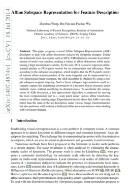 Affine Subspace Representation for Feature Description