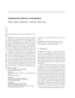 Likelihood-free inference via classification