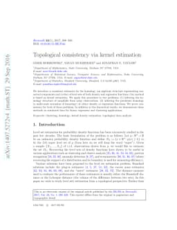 Topological consistency via kernel estimation