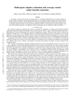 Multi-agents adaptive estimation and coverage control using Gaussian
  regression