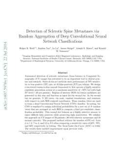 Detection of Sclerotic Spine Metastases via Random Aggregation of Deep
  Convolutional Neural Network Classifications