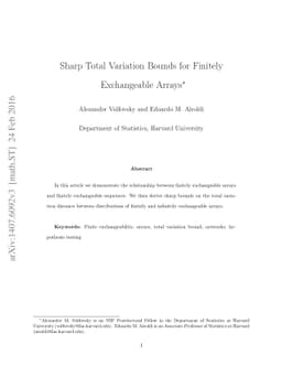 Sharp Total Variation Bounds for Finitely Exchangeable Arrays
