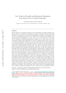 New Trends in Parallel and Distributed Simulation: from Many-Cores to
  Cloud Computing