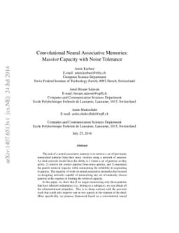 Convolutional Neural Associative Memories: Massive Capacity with Noise
  Tolerance