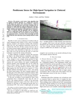 Pushbroom Stereo for High-Speed Navigation in Cluttered Environments