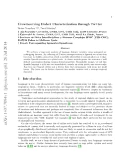 Crowdsourcing Dialect Characterization through Twitter