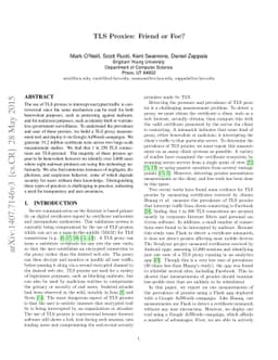 TLS Proxies: Friend or Foe?