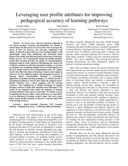 Leveraging user profile attributes for improving pedagogical accuracy of
  learning pathways