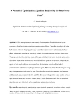 A Numerical Optimization Algorithm Inspired by the Strawberry Plant