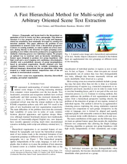 A Fast Hierarchical Method for Multi-script and Arbitrary Oriented Scene
  Text Extraction