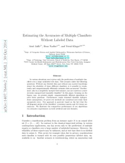 Estimating the Accuracies of Multiple Classifiers Without Labeled Data