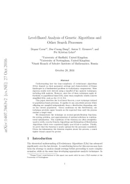 Level-based Analysis of Genetic Algorithms and other Search Processes