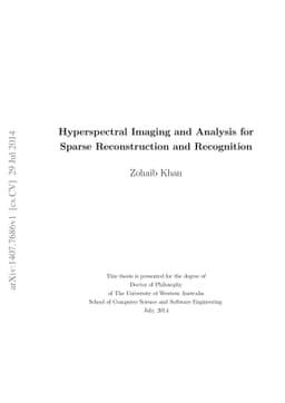 Hyperspectral Imaging and Analysis for Sparse Reconstruction and
  Recognition