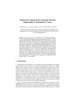 A Bottom-Up Approach for Automatic Pancreas Segmentation in Abdominal CT
  Scans