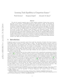 Learning Nash Equilibria in Congestion Games