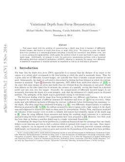 Variational Depth from Focus Reconstruction